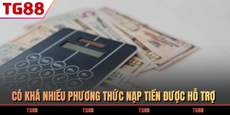 Có khá nhiều phương thức nạp tiền  được hỗ trợ